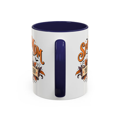 Personalized Spooky Mom Halloween Mug, Custom Family Name Coffee Cup, Halloween Mom Gift, Pumpkin Mug, Fall Gift for Mom