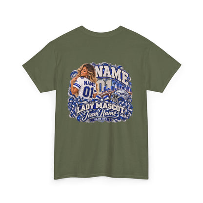 Personalized Football Mom Shirt – Custom Player Name, Number & Team Name – Lady Mascot Game Day Mom Tee – Glitter Effect