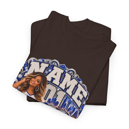 Personalized Football Mom Shirt – Custom Player Name, Number & Team Name – Lady Mascot Game Day Mom Tee – Glitter Effect