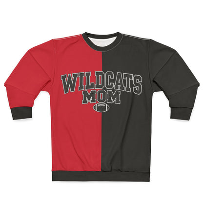 Personalized Wildcats Mom Two Tone Sweatshirt – Black & Red, Custom Player Name Number