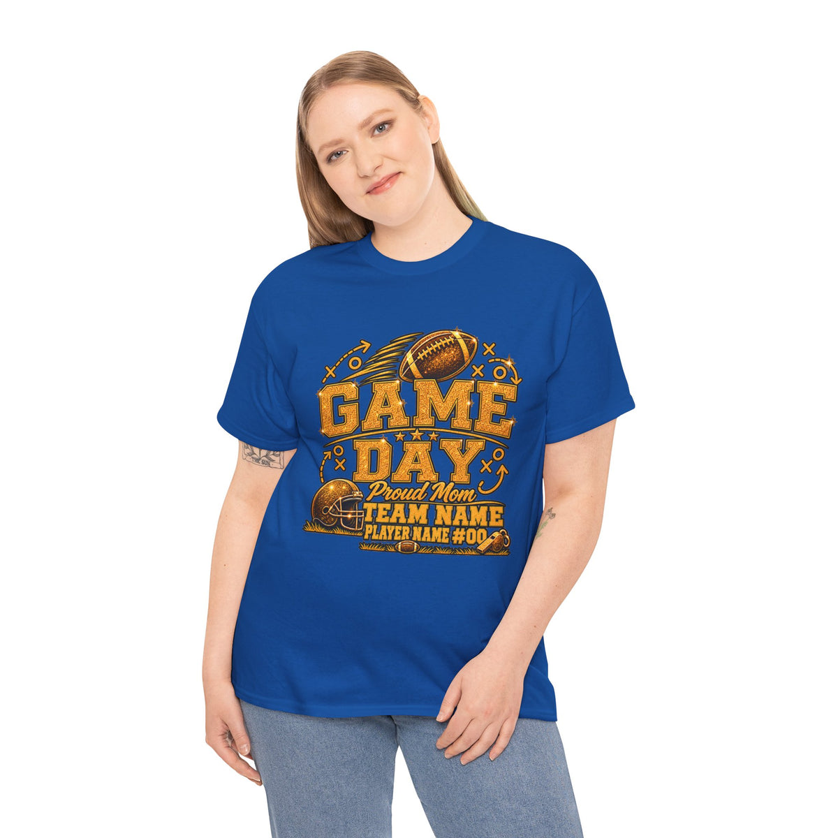 Personalized Football Mom Shirt, Game Day Proud Mom Tee, Senior Mom 2027 Shirt, Custom Player Name Number, Glitter Effect Football Gift