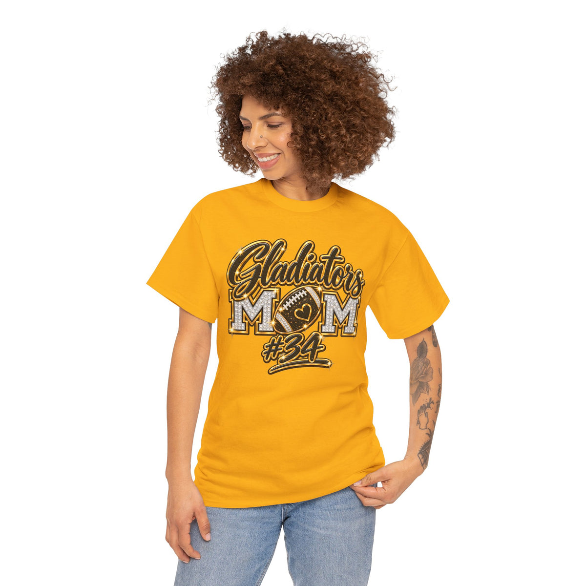 Personalized Football Mom Shirt, Custom Player Name Number, Game Day Mom Tee, Senior Football Mom, Glitter Effect Front Back