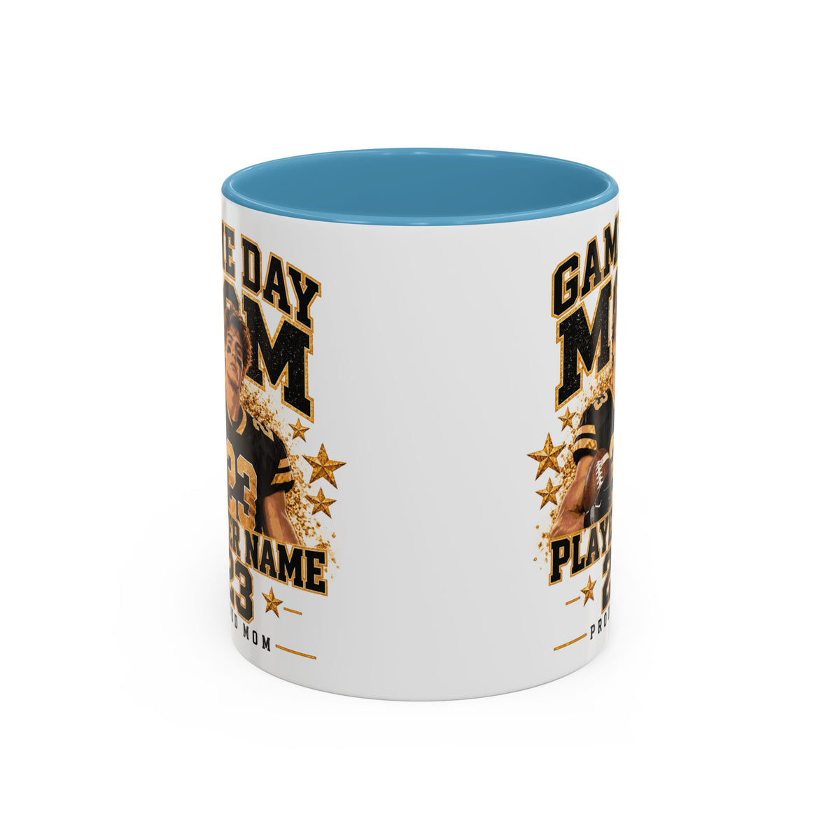 Personalized Game Day Mom Photo Mug – Custom Football Player Name & Number