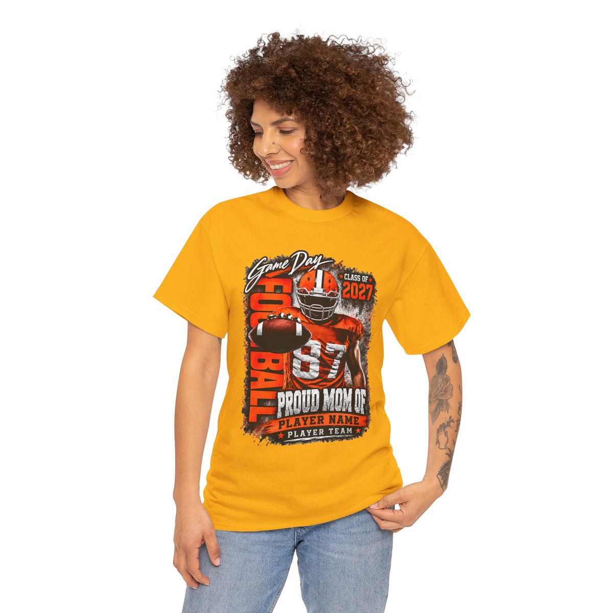 Personalized Football Mom Shirt, Game Day Mom Tee, Proud Mom of Player, Class of 2027 Football Shirt