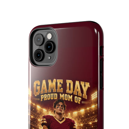 Personalized Game Day Proud Mom Photo Phone Case – Burgundy & Gold