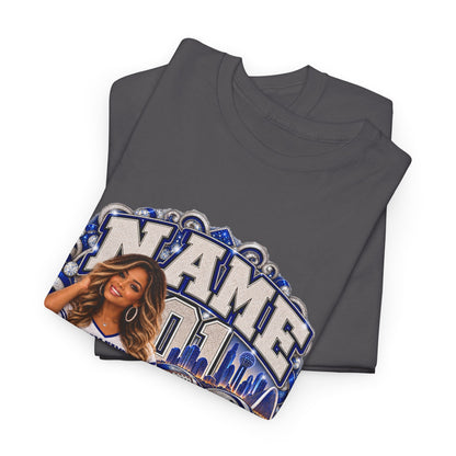 Personalized Football Mom Shirt – Custom Player Name, Number & Team Name – Lady Mascot Game Day Mom Tee – Glitter Effect