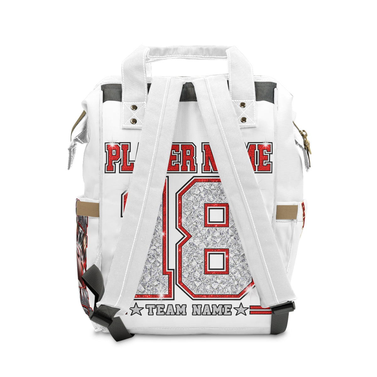 Personalized Football Mom Diaper Backpack, Custom Player Photo and Name, Proud Mom Game Day Bag, Football Mom Gift