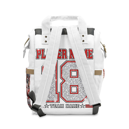 Personalized Football Mom Diaper Backpack, Custom Player Photo and Name, Proud Mom Game Day Bag, Football Mom Gift