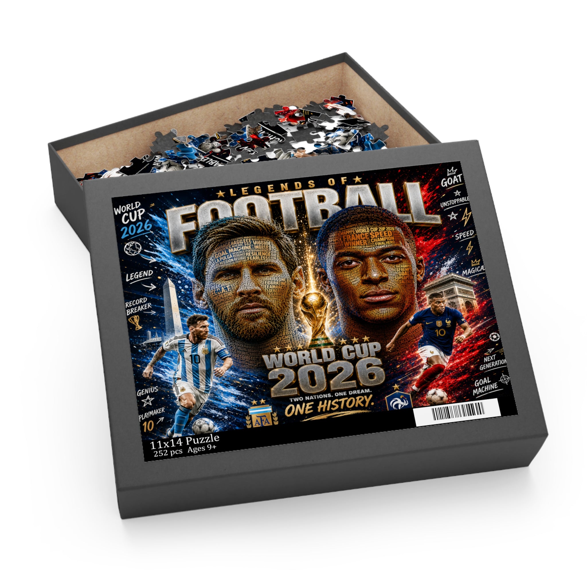 World Cup 2026 Football Legends Puzzle — 120/252/500-Piece Soccer Jigsaw