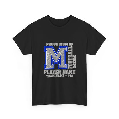 Personalized Football Mom Varsity Monogram Shirt – Proud Mom Of, Custom Player Name Team Number, Printed Glitter