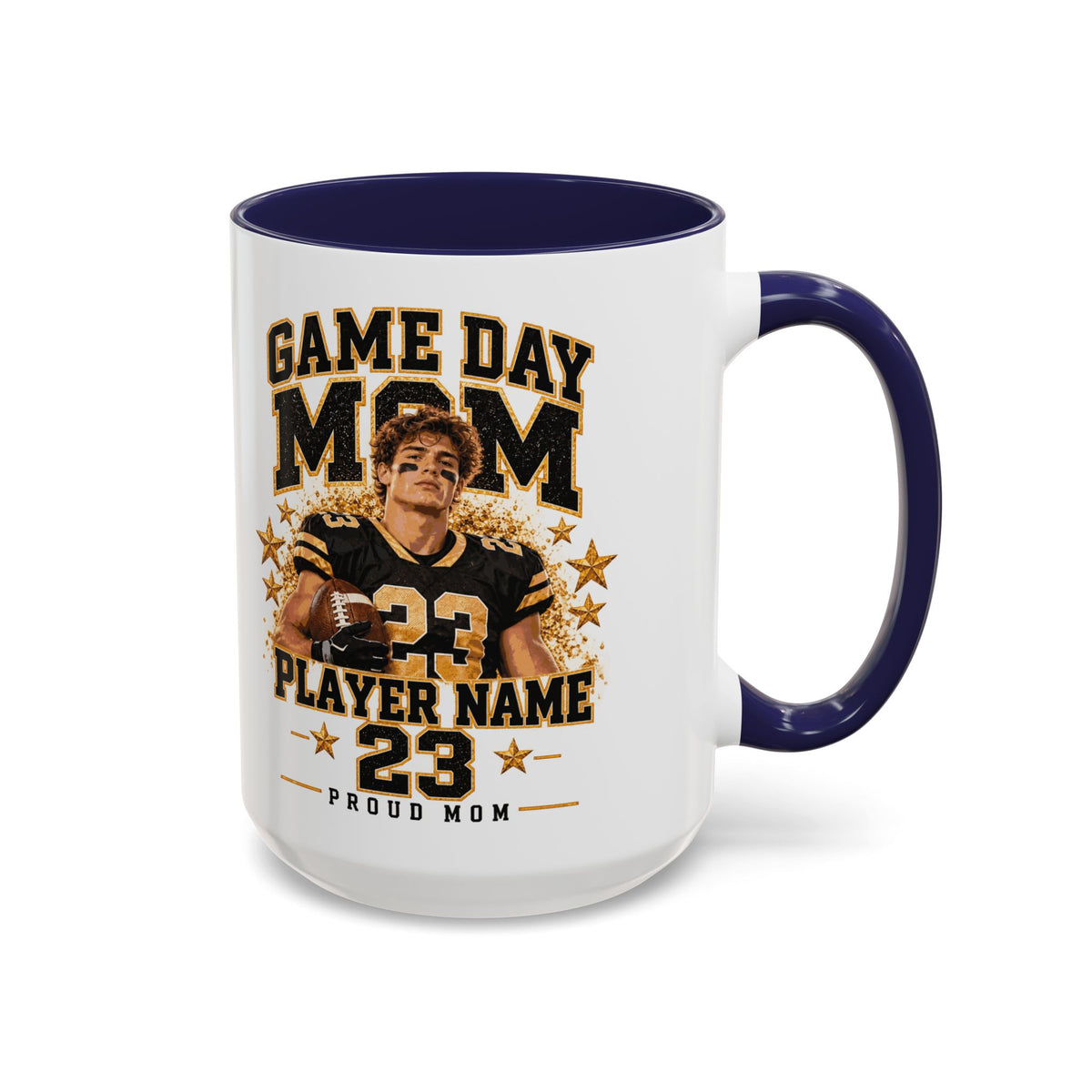 Personalized Game Day Mom Photo Mug – Custom Football Player Name & Number