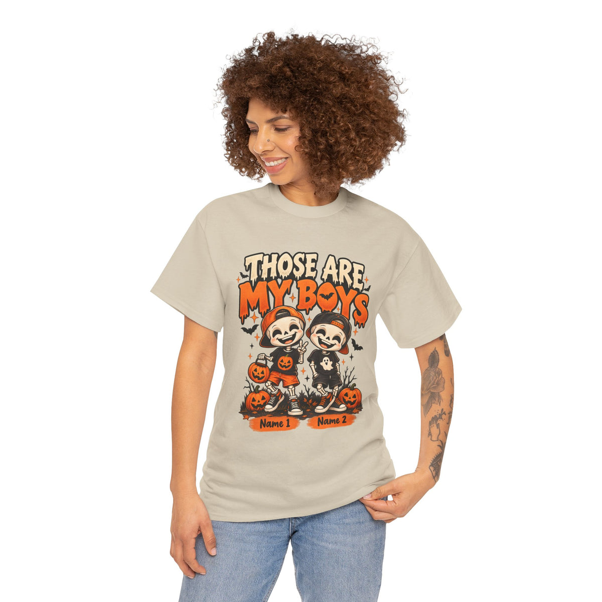 Personalized Spooky Boys Halloween Shirt – Custom Kids Names Mom Tee