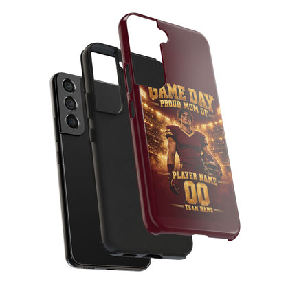 Personalized Game Day Proud Mom Photo Phone Case – Burgundy & Gold