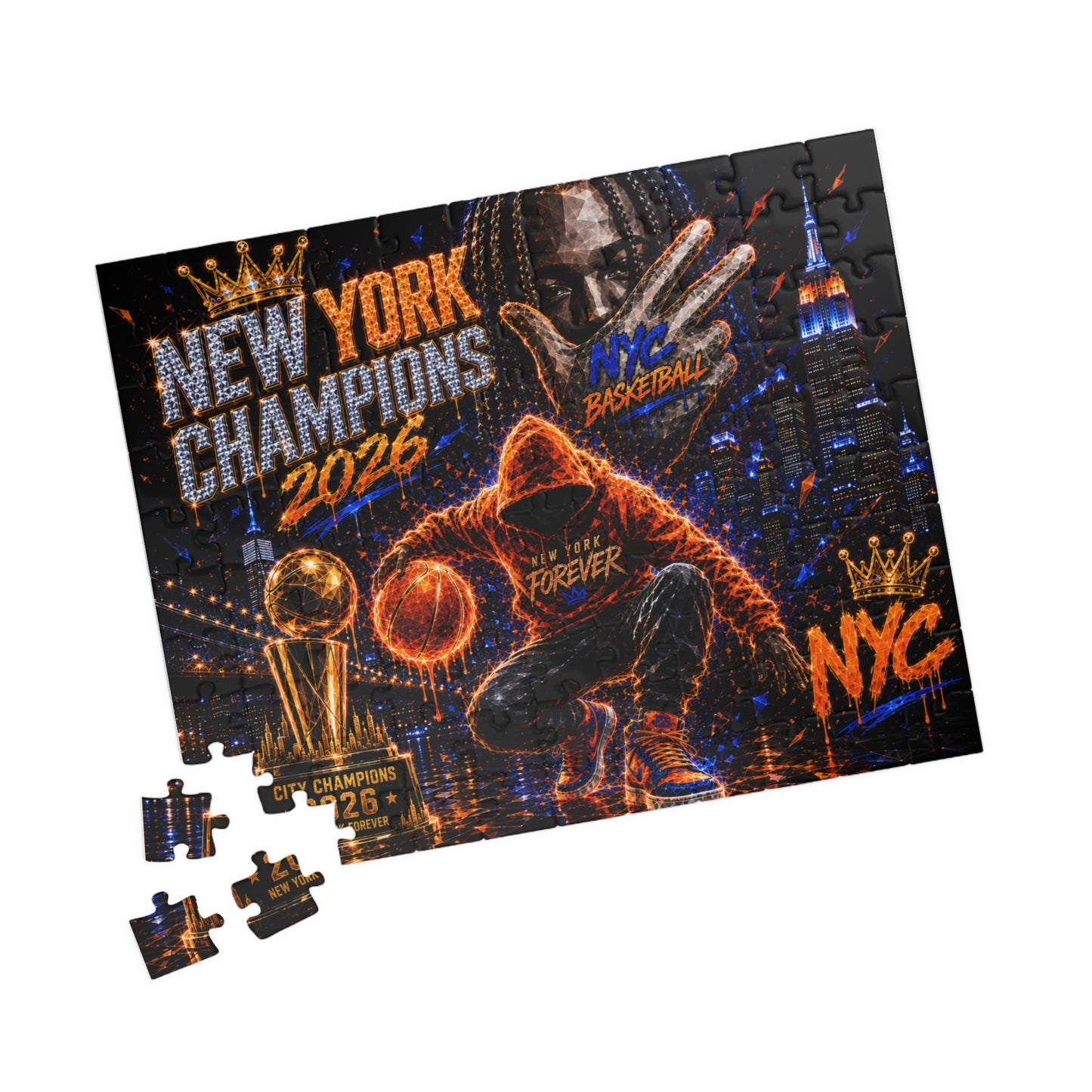 New York Champions 2026 Basketball Puzzle — NYC Championship Jigsaw (110/252/520/1014 pcs)