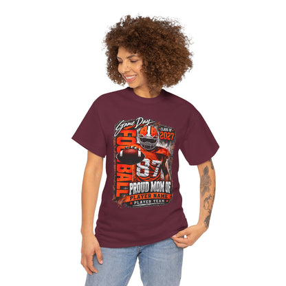 Personalized Football Mom Shirt, Game Day Mom Tee, Proud Mom of Player, Class of 2027 Football Shirt