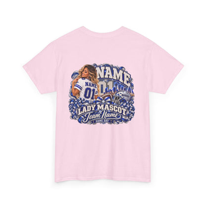 Personalized Football Mom Shirt – Custom Player Name, Number & Team Name – Lady Mascot Game Day Mom Tee – Glitter Effect