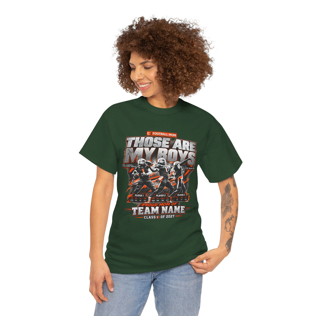 Personalized Football Mom Shirt, Those Are My Boys Tee, Proud Mom Custom Player Shirt, Team Name Class of 2027 Gift