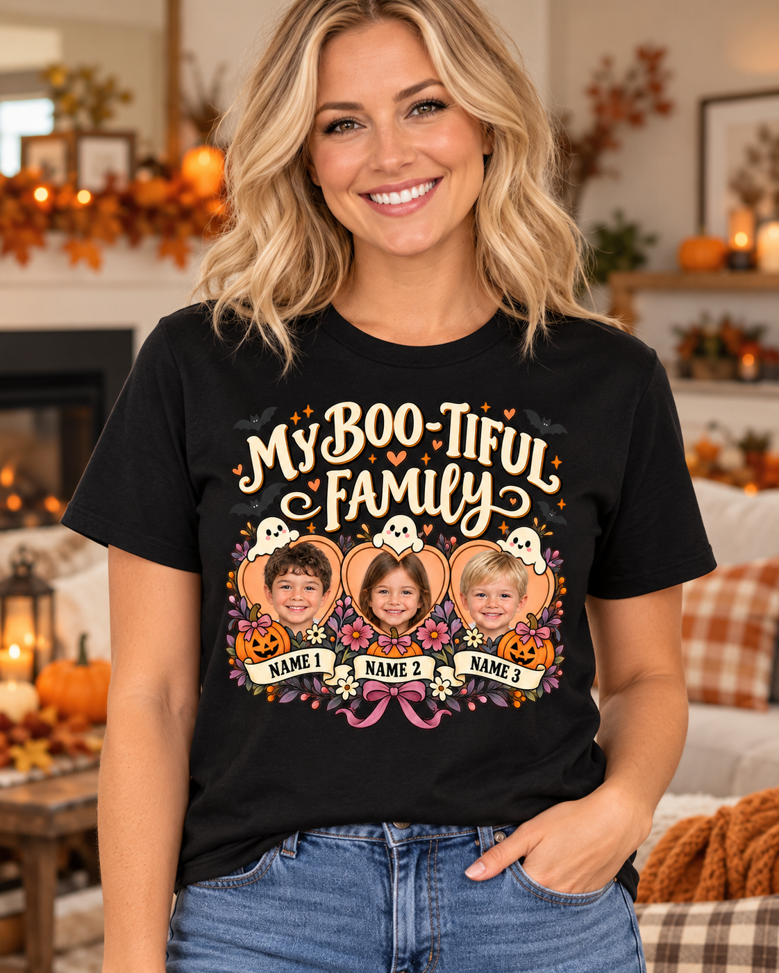 MY BOO-TIFUL FAMILY – front lifestyle mockup with three example child photos