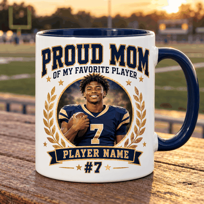 Proud Mom personalized photo mug – lifestyle preview