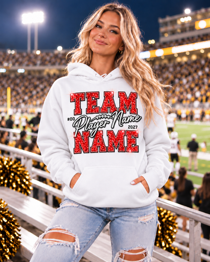 Personalized Game Day Hoodie Team Name & Player Name