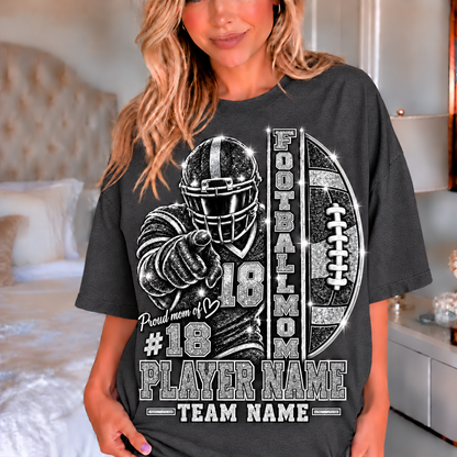 Charcoal — personalized Football Mom printed glitter