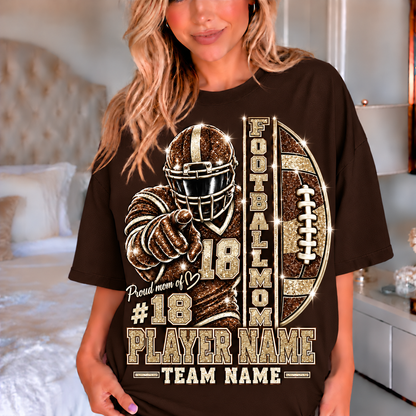 Dark Chocolate — personalized Football Mom printed glitter