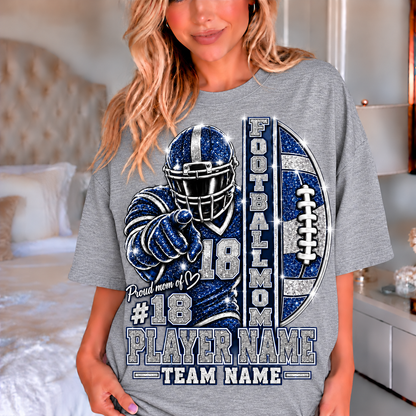 Sport Grey — personalized Football Mom printed glitter
