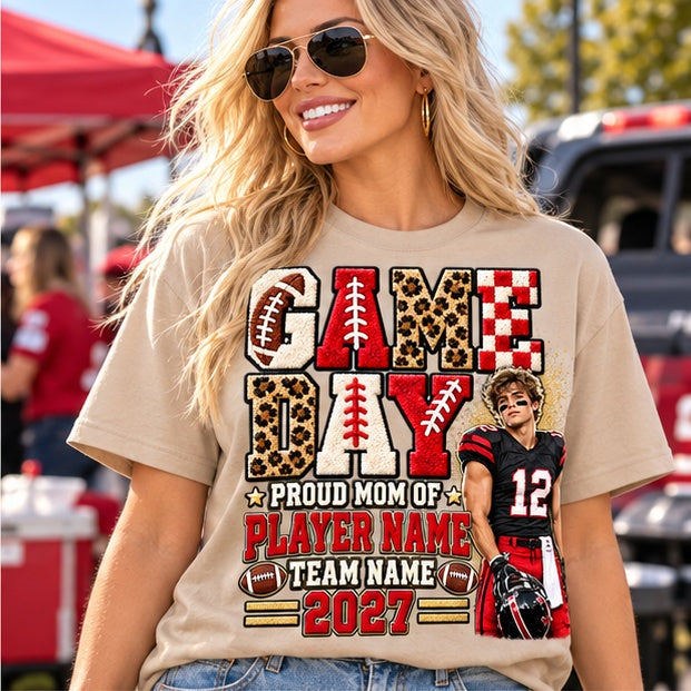 Game Day personalized shirt sand lifestyle mockup