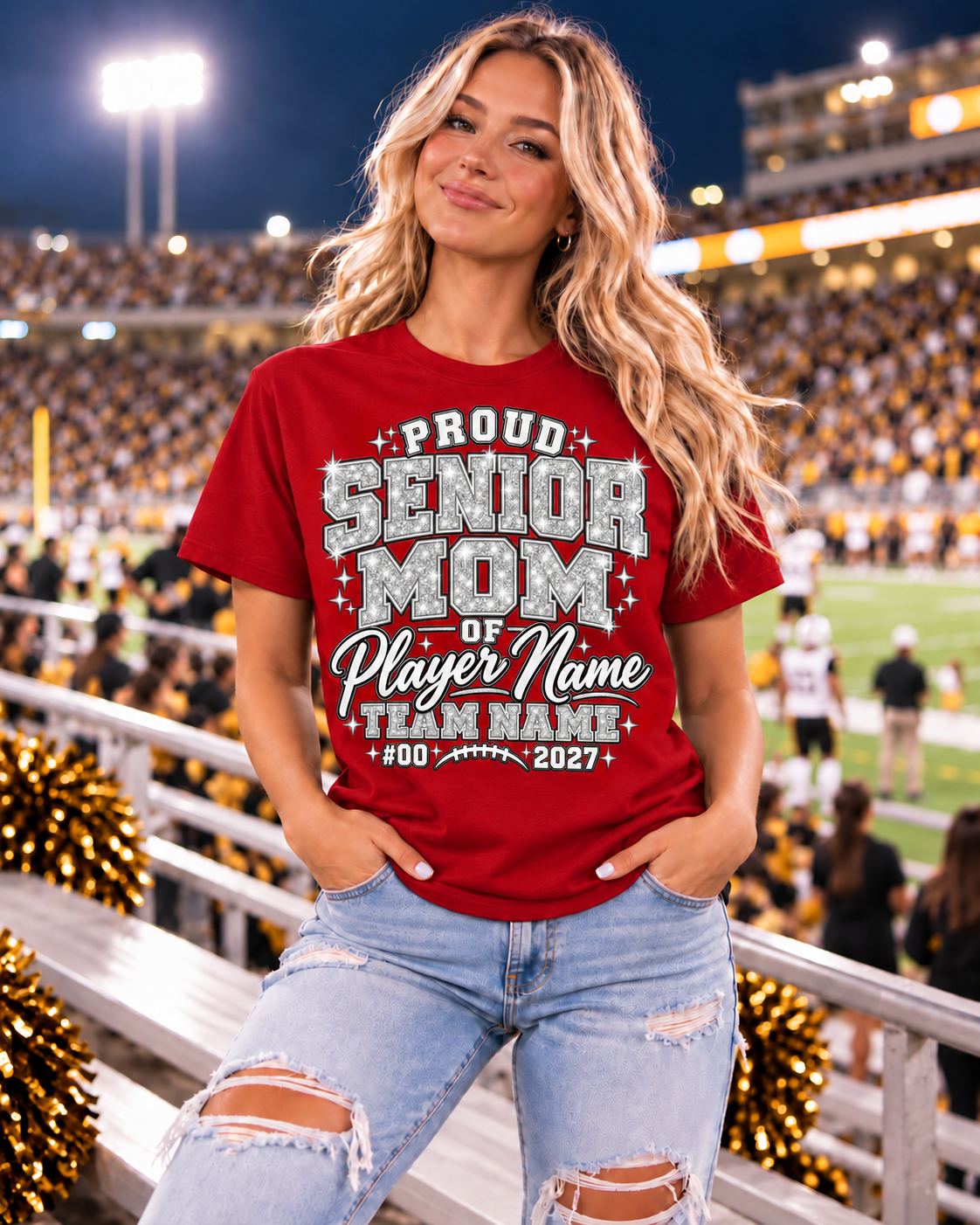 Proud Senior Mom personalized red shirt