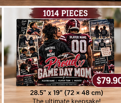 1014-piece football mom puzzle mockup