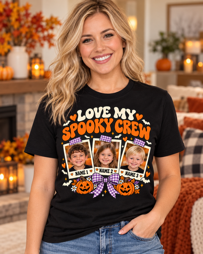 LOVE MY SPOOKY CREW – front lifestyle mockup with three example child photos